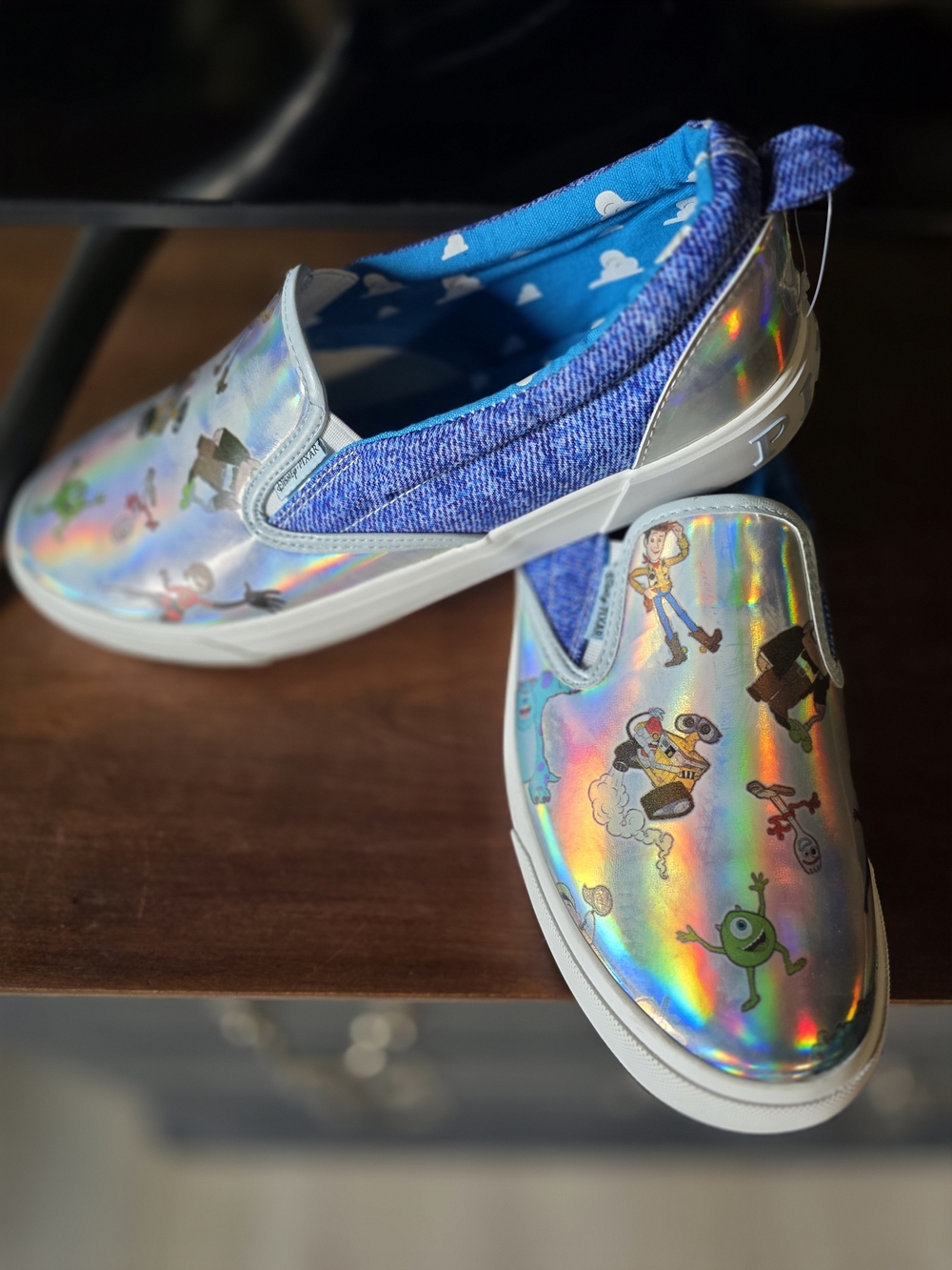MENS holographic Toy Story Slip-On Shoes - Silver/Blue